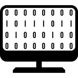 Desktop computer with binary codes - Free computer icons