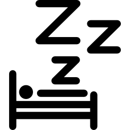 Human sleeping on bed - Free icons