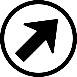 Up right arrow in a circle - Free arrows icons