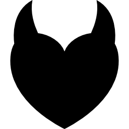 Devil heart with two horns - Free shapes icons