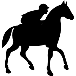 Jockey riding on black walking horse - Free people icons