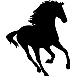 Horse running silhouette facing right - Free animals icons