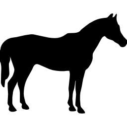 Horse black silhouette facing to right - Free animals icons