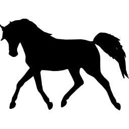 Horse walking black silhouette facing to left - Free animals icons