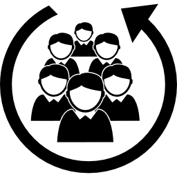 Staff people group in a circular arrow - Free people icons