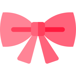 Bow cartoon vector, cute ribbon hair tie flat icon Stock Vector