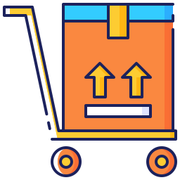 Hand truck - Free shipping and delivery icons