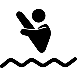 Swimmer silhouette on water - Free sports icons