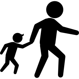 Criminals silhouettes of an adult with a child - Free people icons