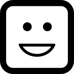 Emoticon square face with a smile - Free interface icons