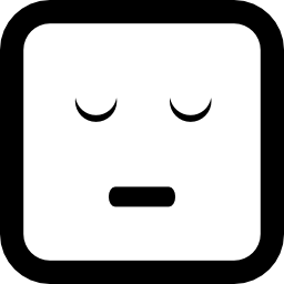 Rosto quadrado do emoticon em repouso - ícones de interface grátis