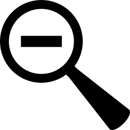 Zoom out magnifier symbol with minus sign inside - Free interface icons