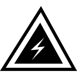 Danger triangular symbol with bolt sign inside - Free signs icons