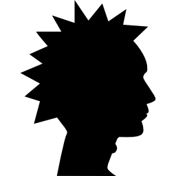 Punk male head side view silhouette - Free people icons