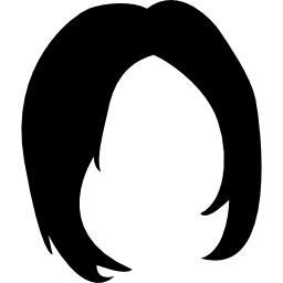 Short female dark hair shape - Free shapes icons