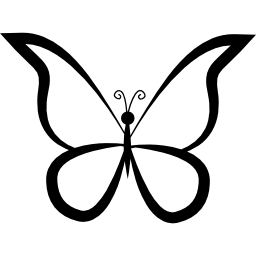 Desenho de contorno de borboleta vista de cima - ícones de animais grátis
