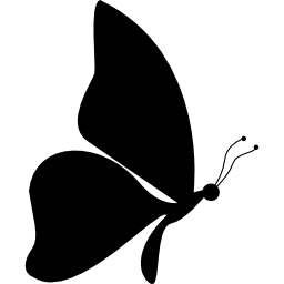 Butterfly shape from side view facing to right - Free animals icons