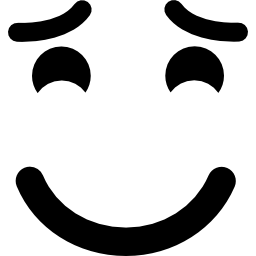 Smiling emoticon with raised eyebrows and closed eyes - Free interface ...