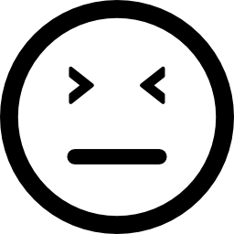 Emoticon square face with closed eyes and straight mouth line - Free ...