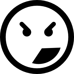 Square emoticon angry face - Free interface icons