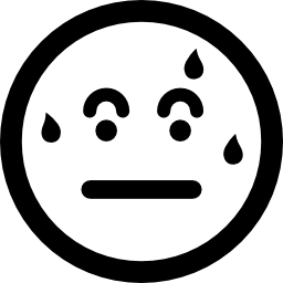 Sweating emoticon square face - Free interface icons