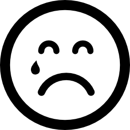 Teardrop falling on sad emoticon face - Free interface icons