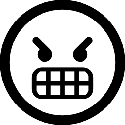 Rosto quadrado do emoticon em repouso - ícones de interface grátis