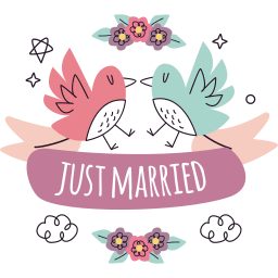 Just married Stickers - Free love and romance Stickers