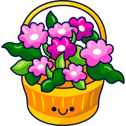 Flower basket sticker