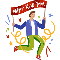Happy new year sticker