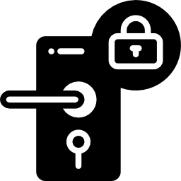 Keep locked door tag icon simple style Royalty Free Vector