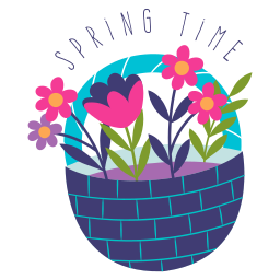 Flower basket sticker