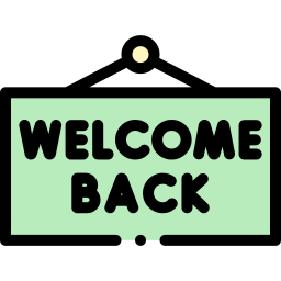 Welcome back - Free communications icons