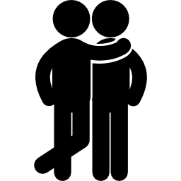 Man hugging a friend - Free people icons