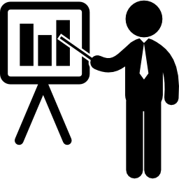 Businessman pointing a board with stats graphic of business - Free ...