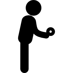 Standing man silhouette holding a disc - Free people icons