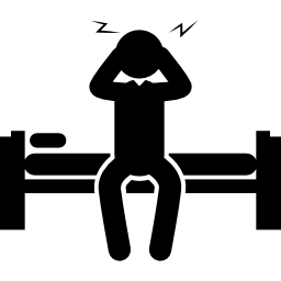 Sleepy man sitting on his bed - Free people icons