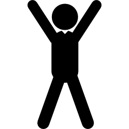 Man standing with extended arms over his head - Free people icons