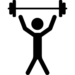 Man With Raised Arms Lifting Dumbbells Weight - Free Sports Icons