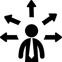 Businessman with multiple options - Free arrows icons