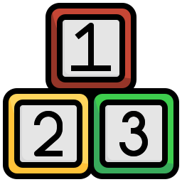 Number blocks - Free education icons