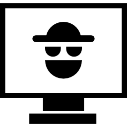 Robber symbol on monitor screen - Free Tools and utensils icons