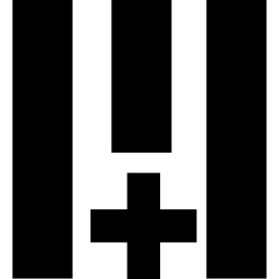 Three vertical lines with a cross - Free interface icons