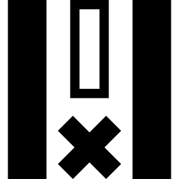 Vertical lines and cross interface symbol - Free interface icons