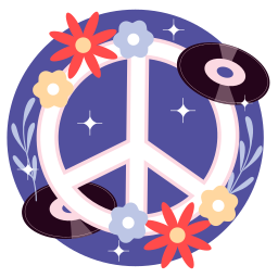 hippie sticker