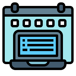 Laptop - Free time and date icons