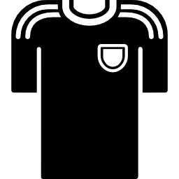 Black t shirt of a soccer player - Free sports icons