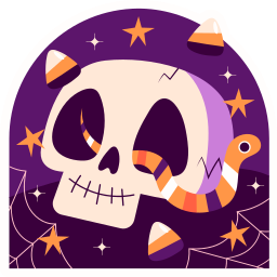 Spooky Skull Kawaii PNG JPG Halloween Clipart Commercial License Sublimation  Pins Planner Stickers Printables Signs Websites Iron on Party 