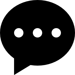 Oval black speech balloon with three dots inside - Free interface icons