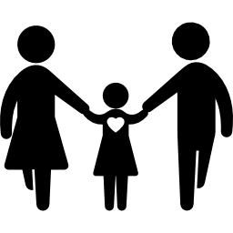 Walking family group of father mother and daughter - Free people icons